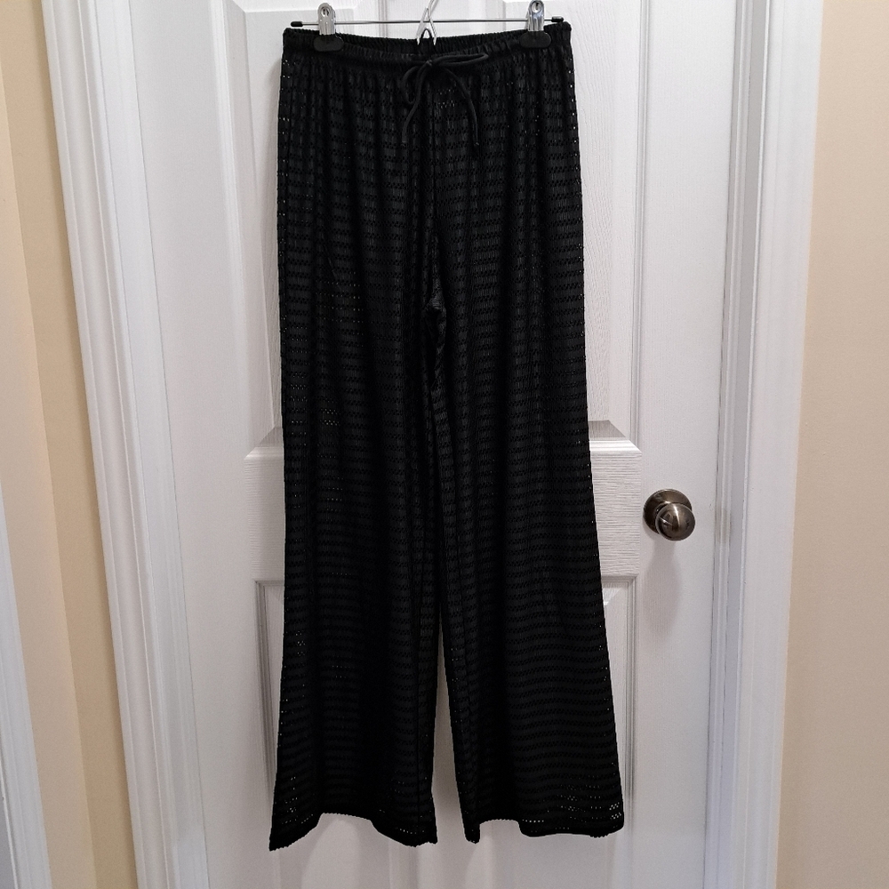 Hurley Pants Swim Cover Up Black Mesh Pants Lightweight Womens Size Medium Beach
